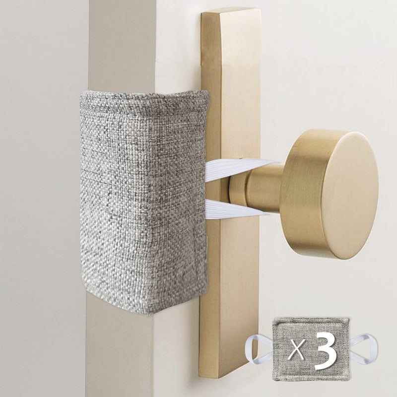 warmtone Door Silencer Padded Door Latch Cover, Baby Door Cushion Quiet Closer Door Lock Cover Universal Fit for No More Noise Light Sleeper Baby Nursery - 4 x 3 Inches, Light Grey, Set of 3 - Image 4